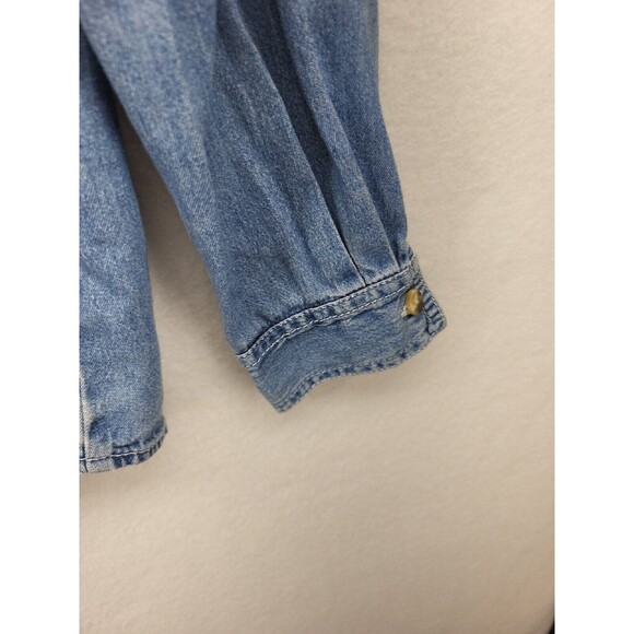 Bobbie Brooks Womens Top Blue Large Cotton Denim Fall Embroidered Long Sleeve - Picture 11 of 16